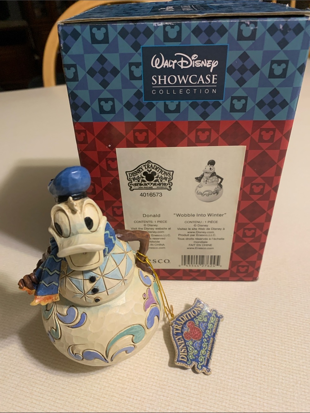 Walt Disney Showcase Donald 'Wobble Into Winter' Figurine - Blue & Cream